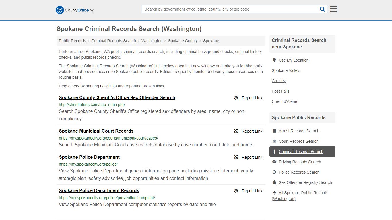 Criminal Records Search - Spokane, WA (Arrests, Jails ...